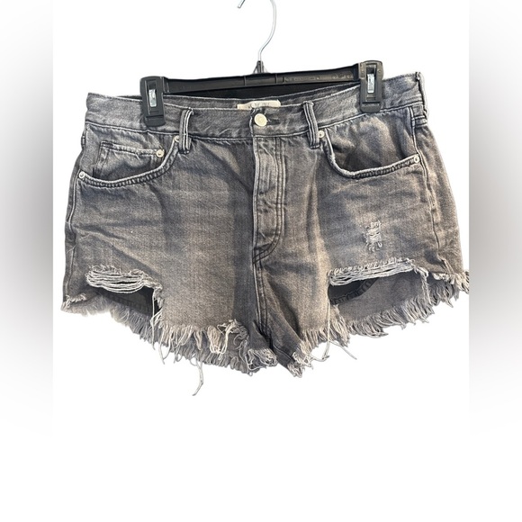 We The Free Pants - Distressed Gray Denim Shorts